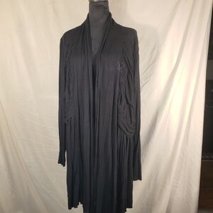 Philosophy Black Knit Open Front Duster - 1X